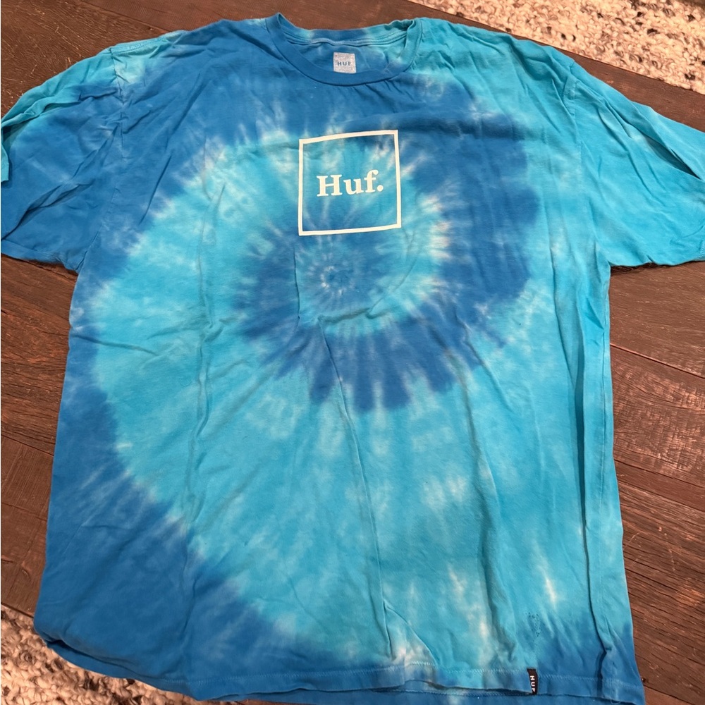 HUF Aqua and Navy Tie-Dye Tee